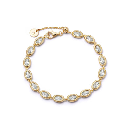 Estée Lalonde Sapphire Tennis Bracelet 18ct Gold Plate