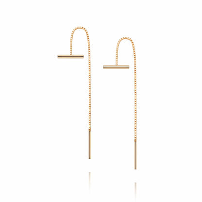 Estée Lalonde T Bar Box Chain Earrings 18ct Gold Plate