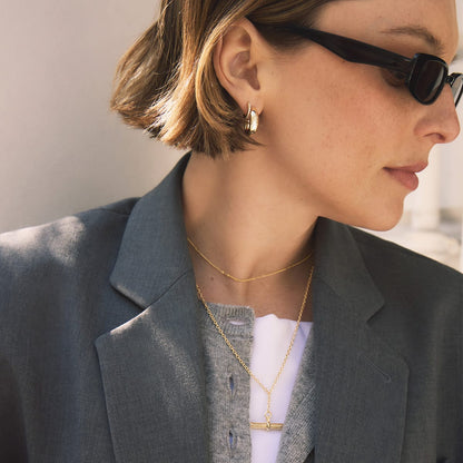 Estée Lalonde T Bar Necklace 18ct Gold Plate