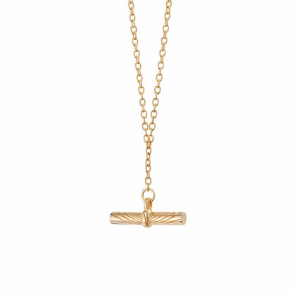 Estée Lalonde T Bar Necklace 18ct Gold Plate