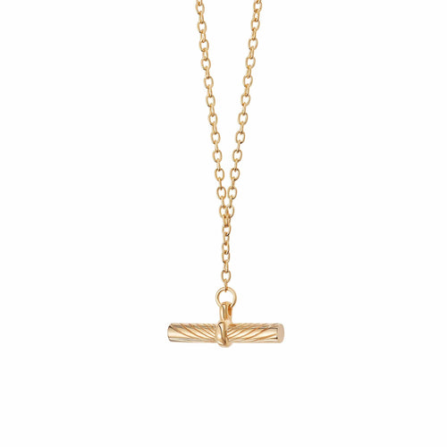 Estée Lalonde T Bar Necklace 18ct Gold Plate