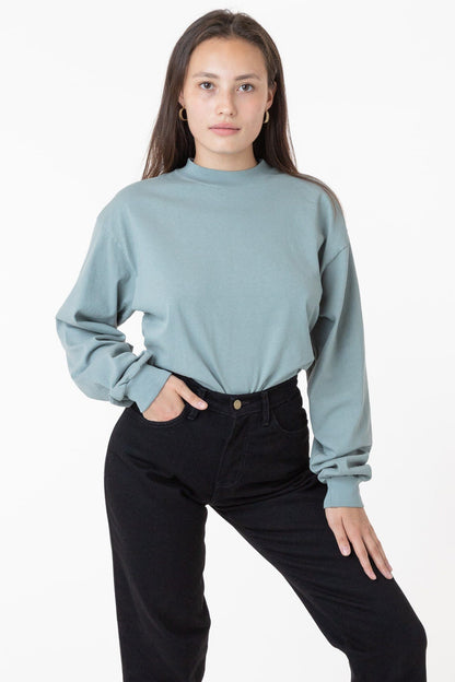 1406GD Mix - Long Sleeve Garment Dye Mockneck T-Shirt