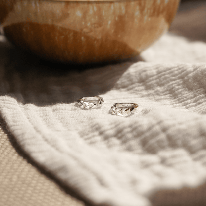 Triangle Huggie Hoop Earrings Sterling Silver