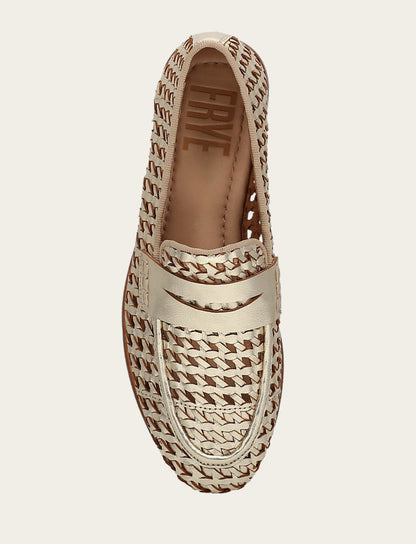 Faith Woven Loafer - Gold - Top Down