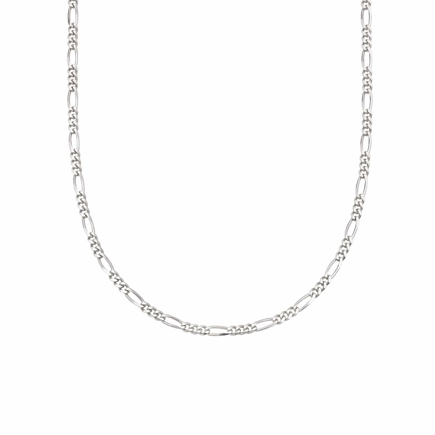 Fine Figaro Chain Necklace Sterling Silver