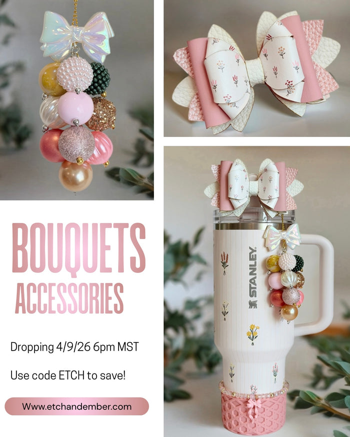 Flower Bouquets Bauble Charm - Tumbler Handle Charm