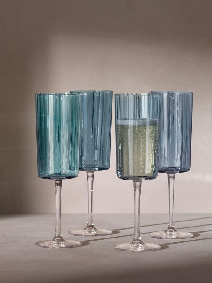 Gems Champagne Flute - Sapphire S/4