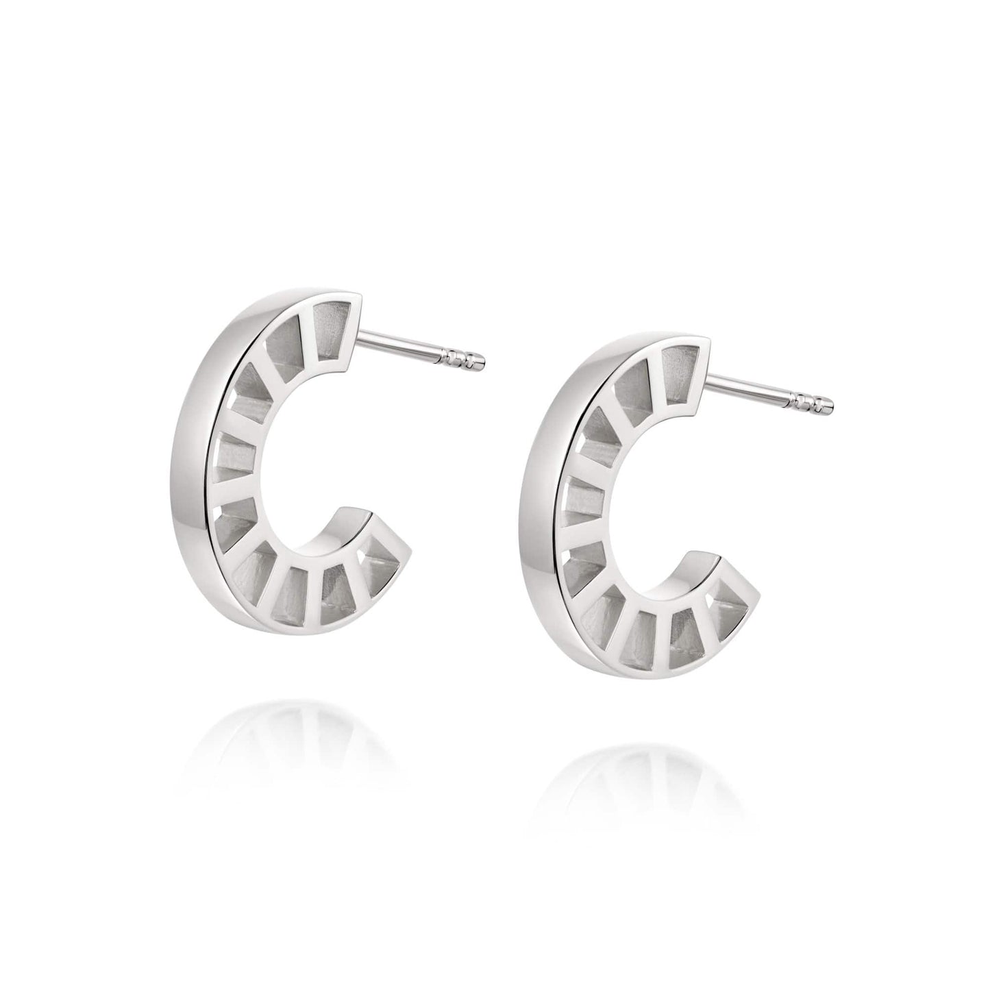 Goldie Huggie Hoop Earrings Sterling Silver