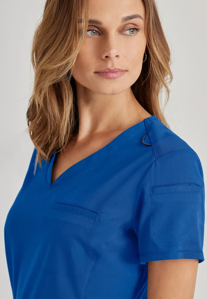 Greys Anatomy Capri Tuck-in Two Pocket Top