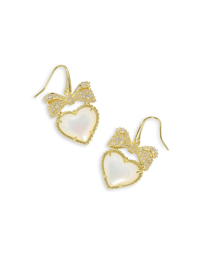 Haisley Heart Drop Earring Gold Ivory MOP
