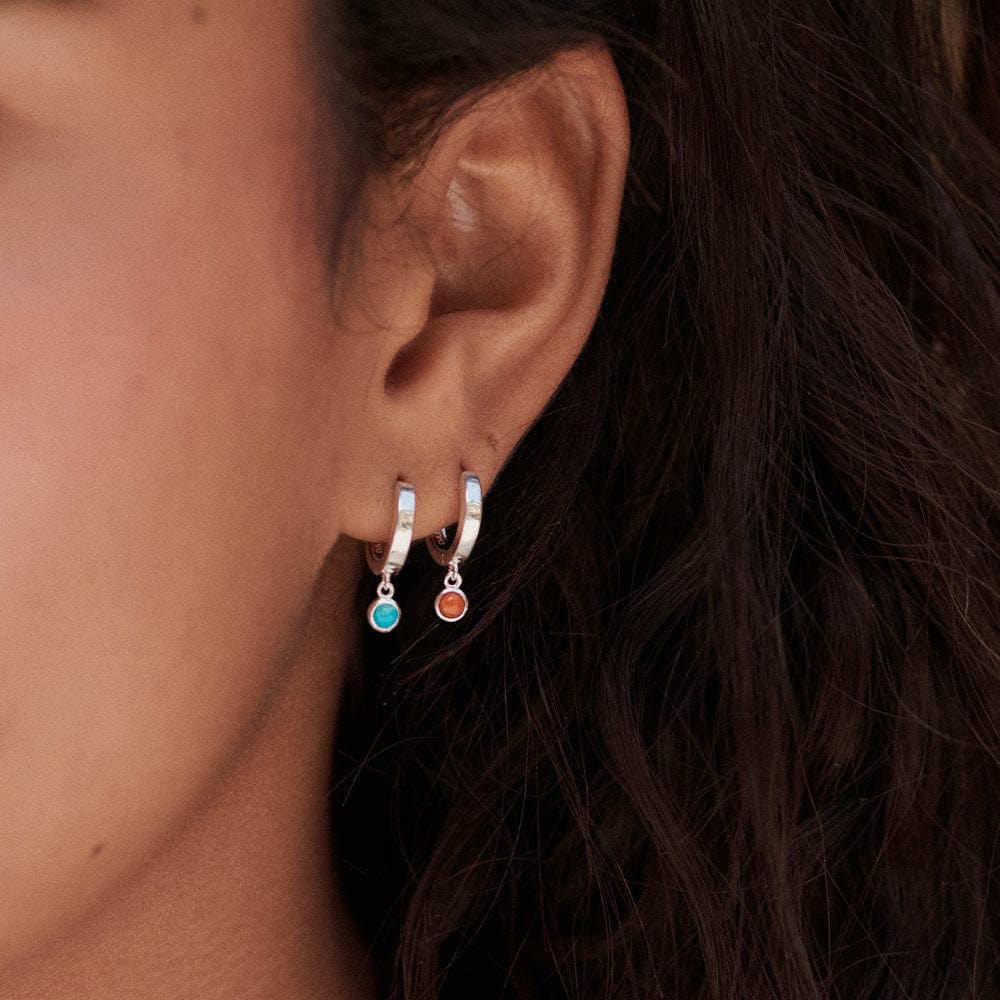 Healing Huggie Hoop Earrings Sterling Silver