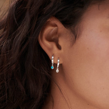 Healing Huggie Hoop Earrings Sterling Silver