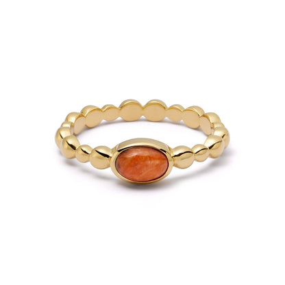 Healing Stone Bobble Ring 18ct Gold Plate