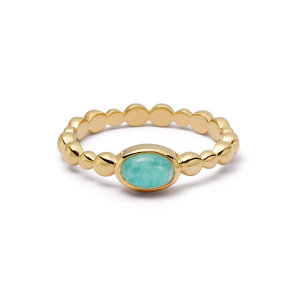 Healing Stone Bobble Ring 18ct Gold Plate