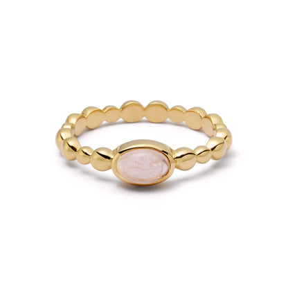 Healing Stone Bobble Ring 18ct Gold Plate