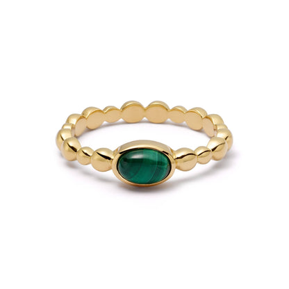Healing Stone Bobble Ring 18ct Gold Plate