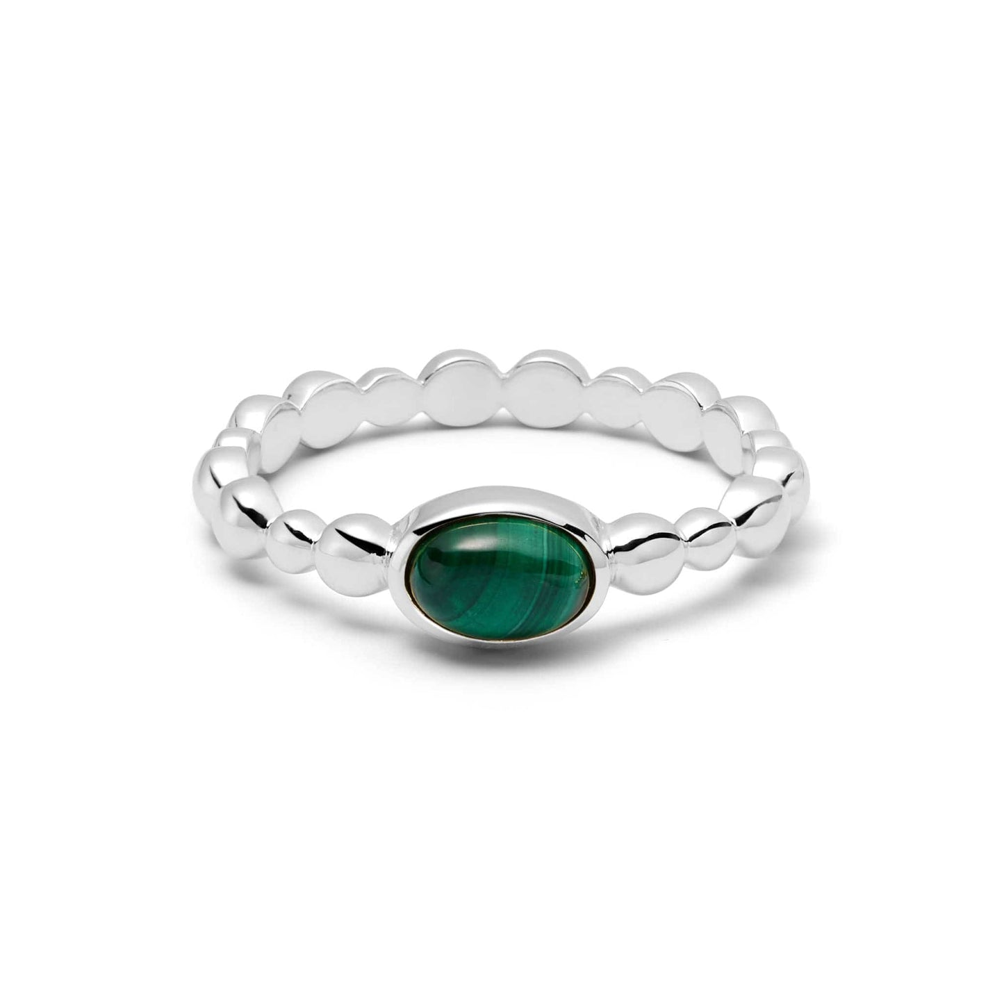 Healing Stone Bobble Ring Sterling Silver