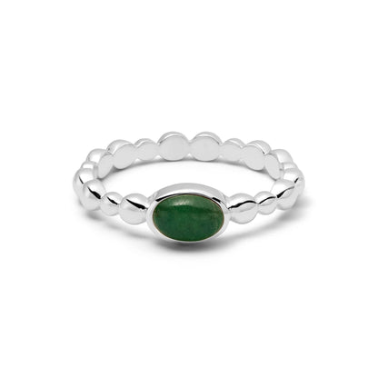 Healing Stone Bobble Ring Sterling Silver