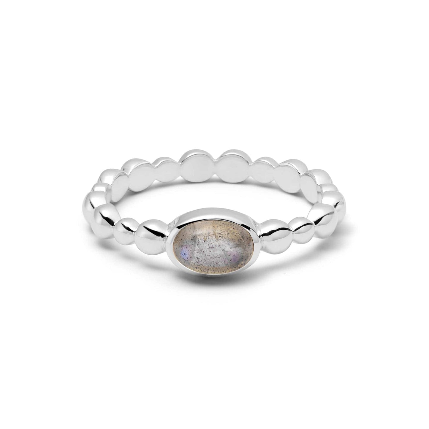 Healing Stone Bobble Ring Sterling Silver