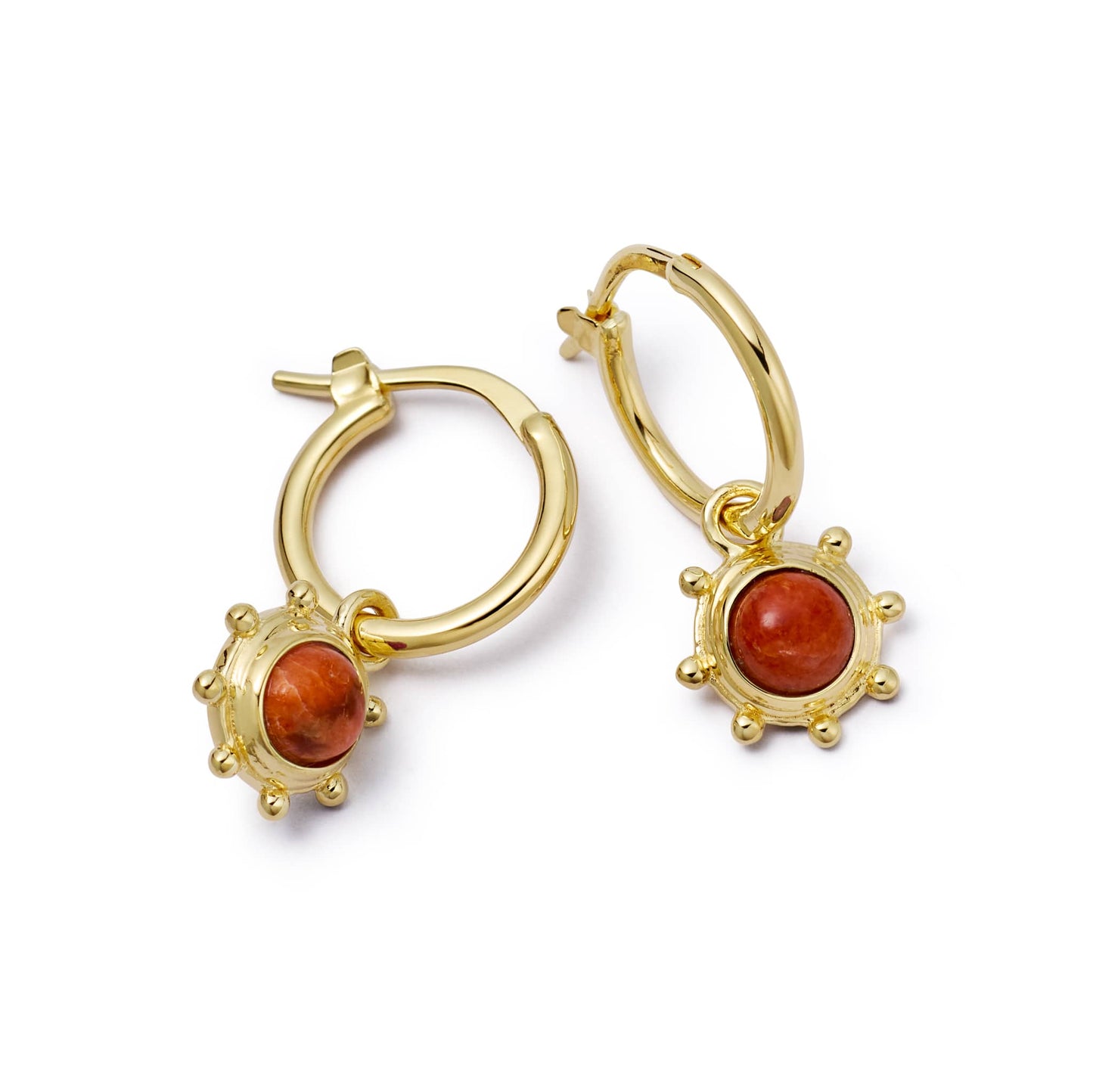 Healing Stone Charm Earrings 18ct Gold Plate