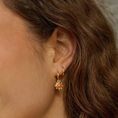 Healing Stone Charm Earrings 18ct Gold Plate