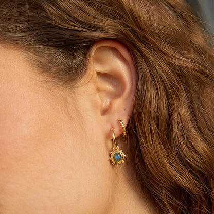 Healing Stone Charm Earrings 18ct Gold Plate