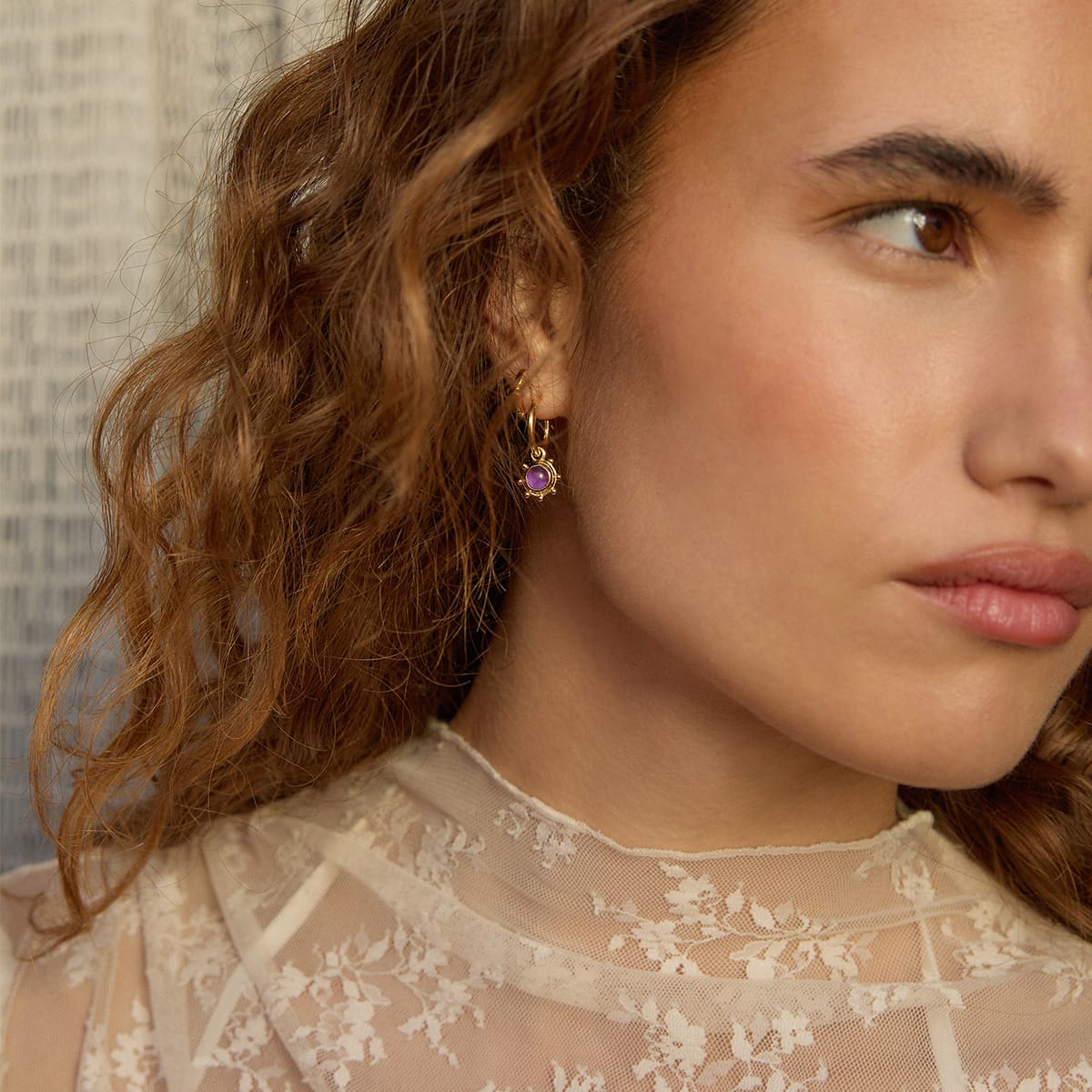 Healing Stone Charm Earrings 18ct Gold Plate