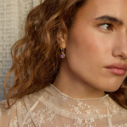 Healing Stone Charm Earrings 18ct Gold Plate