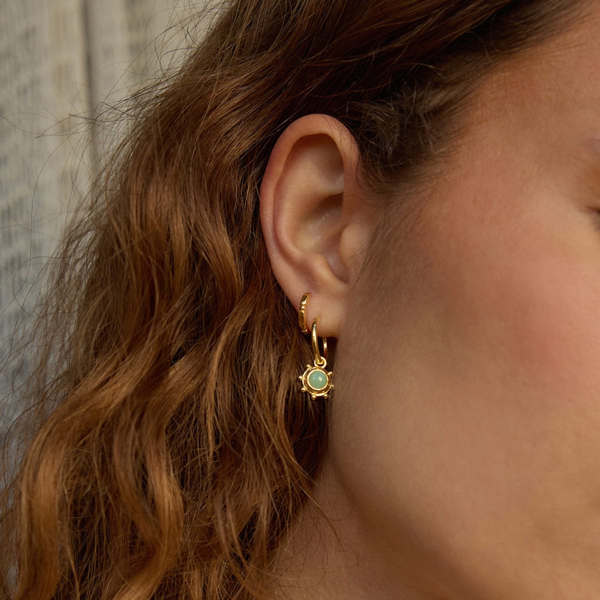 Healing Stone Charm Earrings 18ct Gold Plate