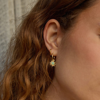 Healing Stone Charm Earrings 18ct Gold Plate