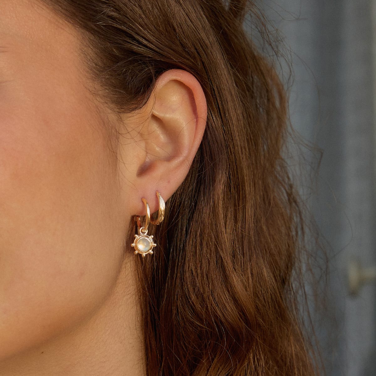 Healing Stone Charm Earrings 18ct Gold Plate
