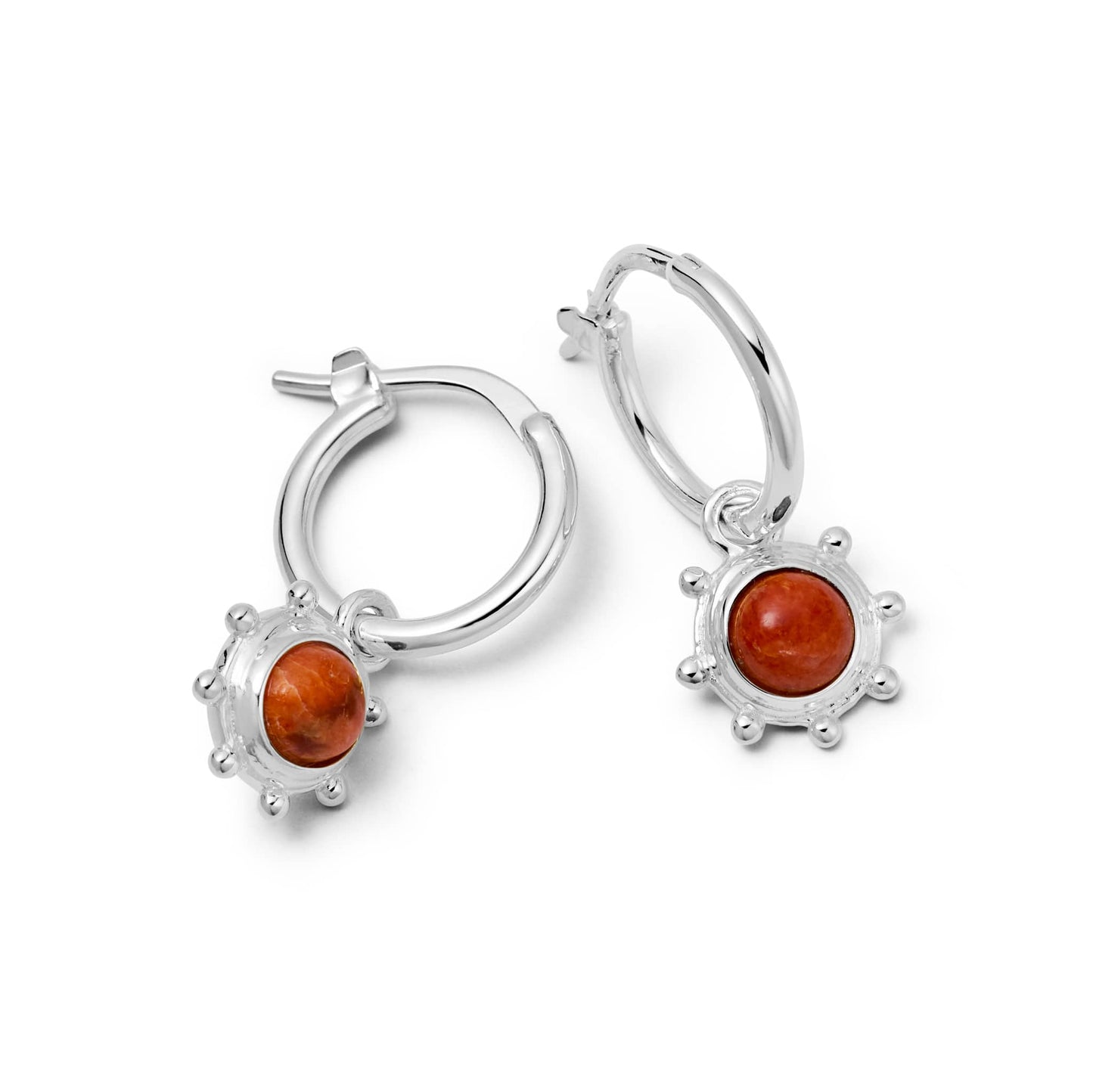 Healing Stone Charm Earrings Sterling Silver