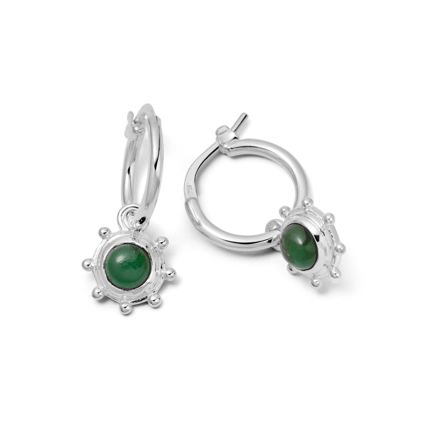 Healing Stone Charm Earrings Sterling Silver
