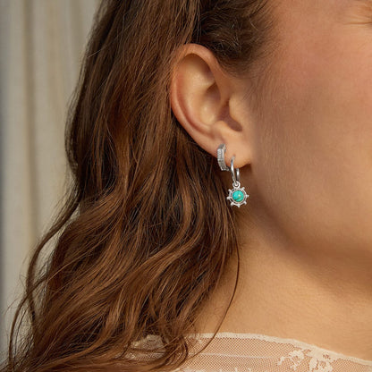 Healing Stone Charm Earrings Sterling Silver