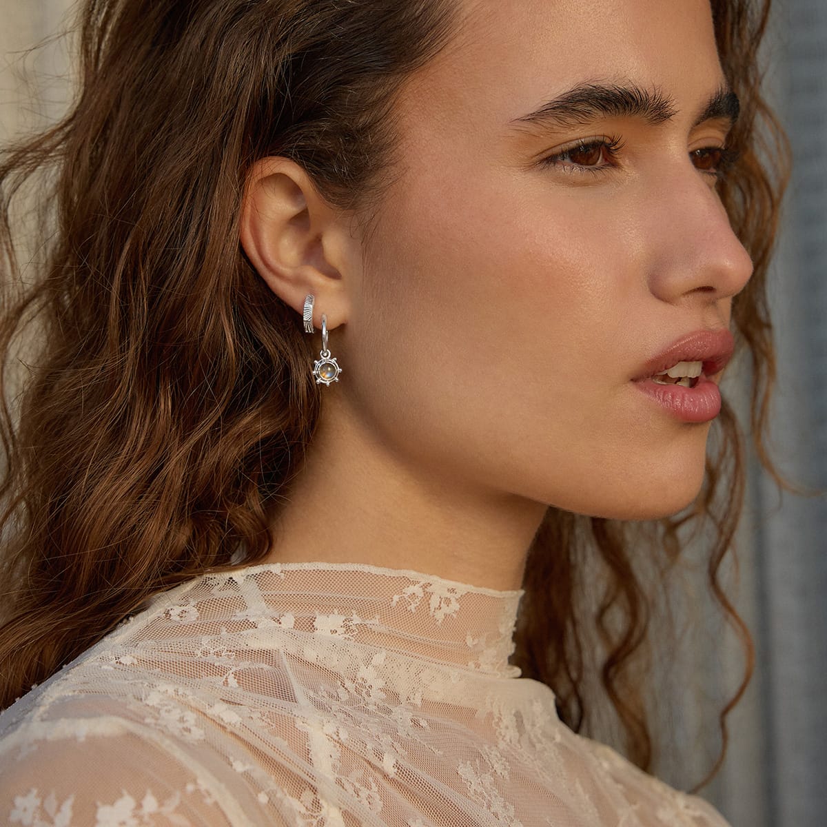 Healing Stone Charm Earrings Sterling Silver