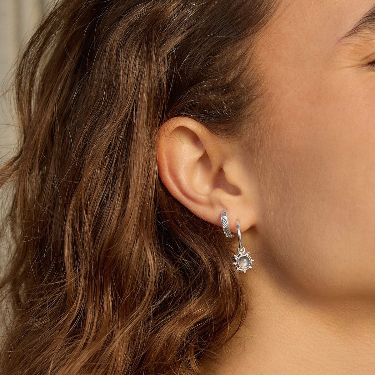 Healing Stone Charm Earrings Sterling Silver
