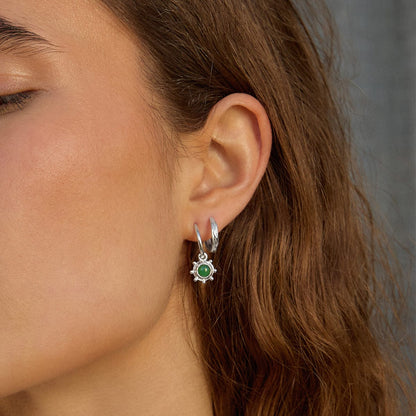 Healing Stone Charm Earrings Sterling Silver