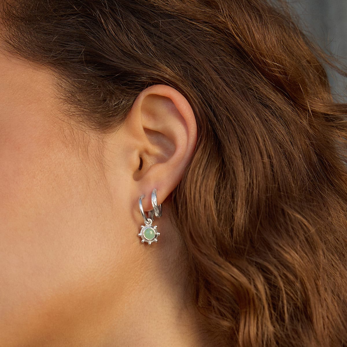 Healing Stone Charm Earrings Sterling Silver