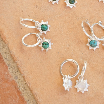 Healing Stone Charm Earrings Sterling Silver