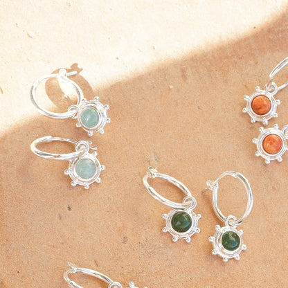 Healing Stone Charm Earrings Sterling Silver