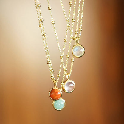 Healing Stone Necklace 18ct Gold Plate