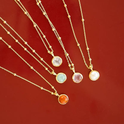 Healing Stone Necklace 18ct Gold Plate