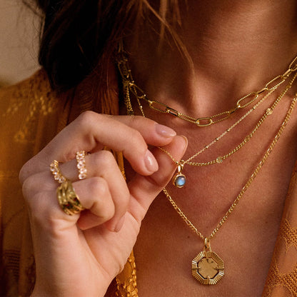 Healing Stone Necklace 18ct Gold Plate