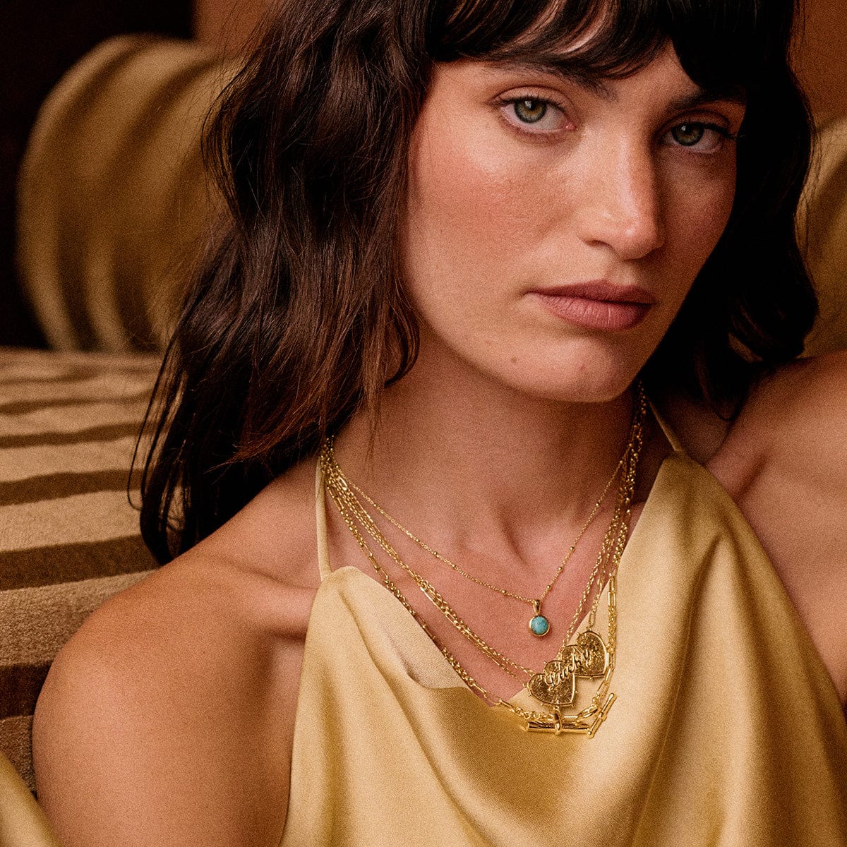 Healing Stone Necklace 18ct Gold Plate