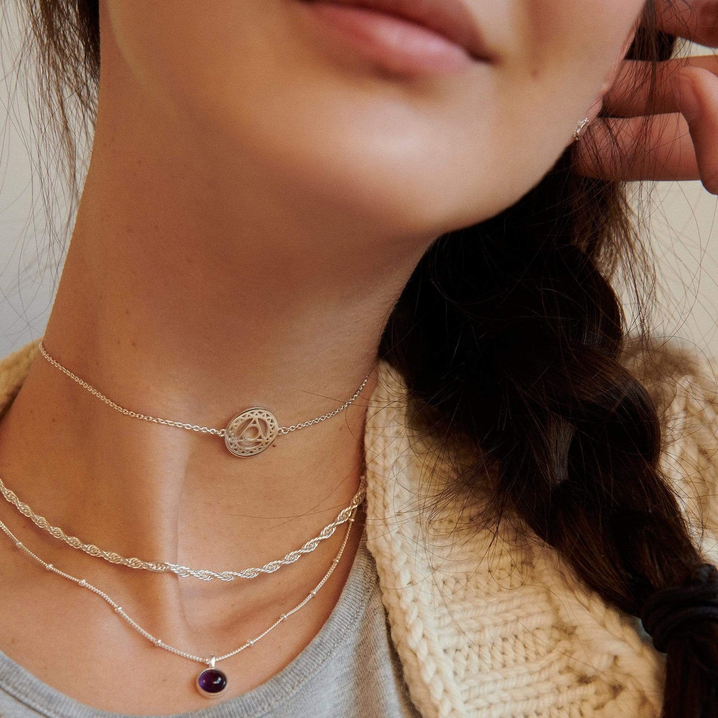 Healing Stone Necklace Sterling Silver