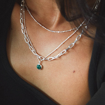 Healing Stone Necklace Sterling Silver