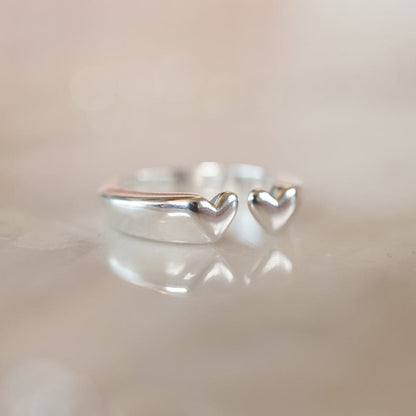 Heart Signet Ring Sterling Silver