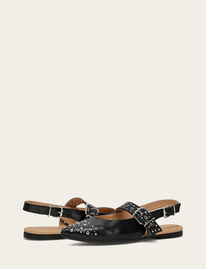 Heather Slingback Studded - Black - Pair
