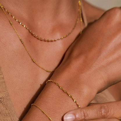 Helix Twisted Chain Layering Set 18ct Gold Plate