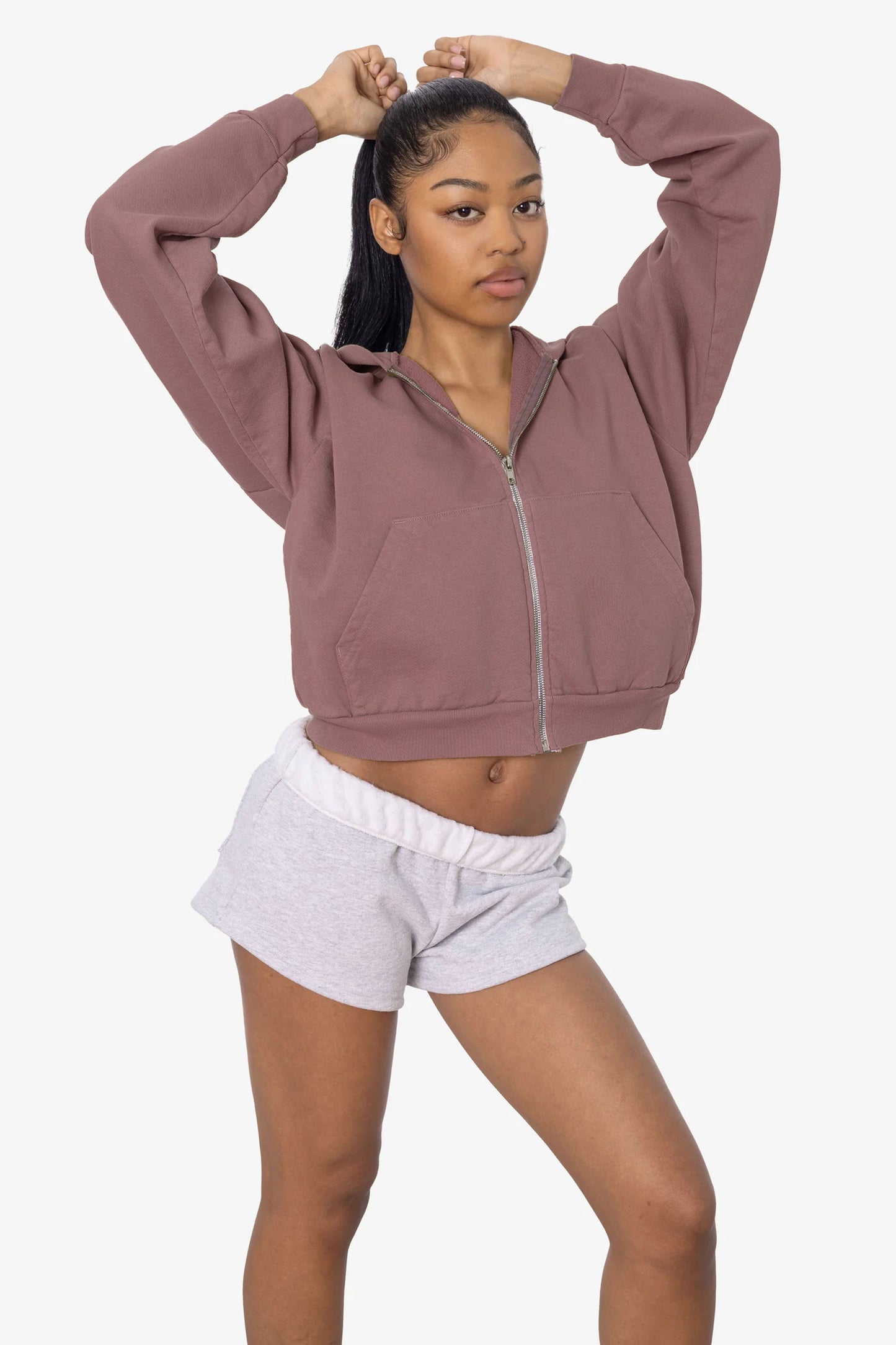 HF16 - Heavy Fleece Cropped Zip-Up Hoodie (Garment Dye)